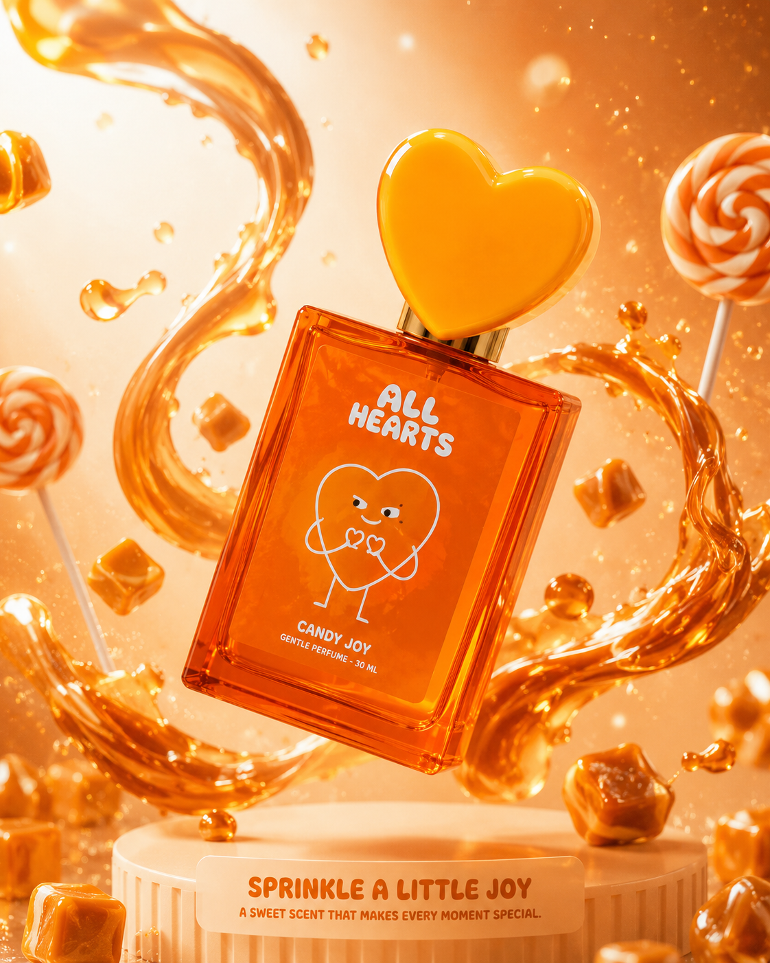 Candy joy and heart-shaped delight