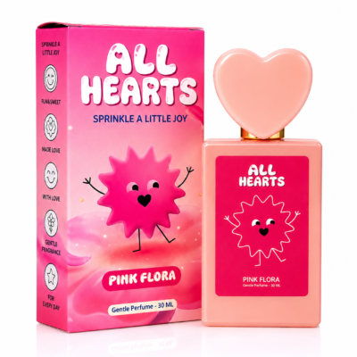 Whimsical pink perfume duo