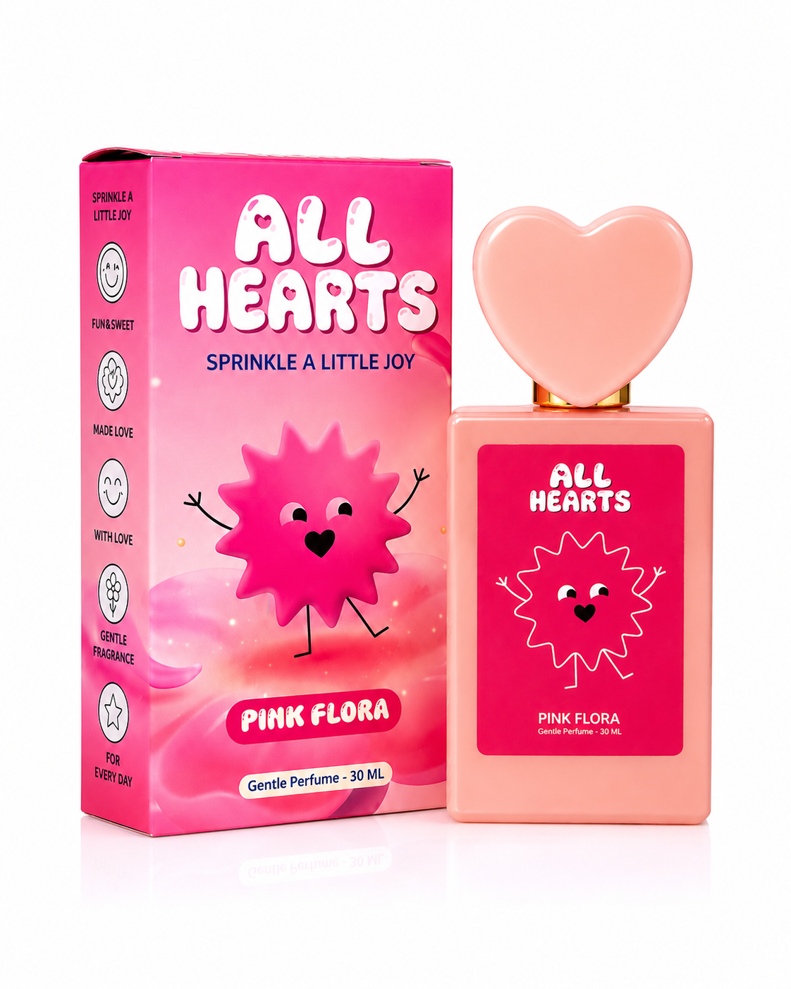 Whimsical pink perfume duo