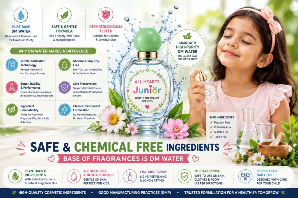 Safe and chemical free ingredients, base of fragrances is DM water